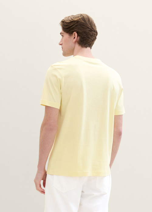 Meski T Shirt Tom Tailor C Neck T Shirt Light Yellow - 1041817-34585