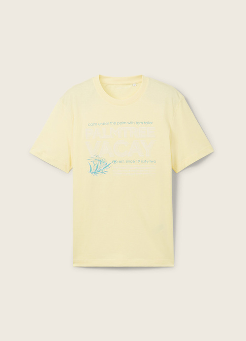 Meski T Shirt Tom Tailor C Neck T Shirt Light Yellow - 1041817-34585