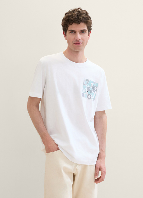 Tom Tailor® C-Neck Print T-Shirt - White