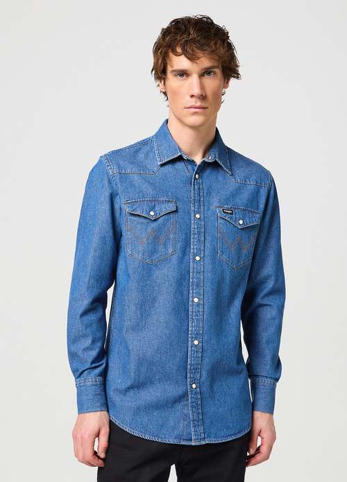 Wrangler® Western Shirt - Barrel Blue