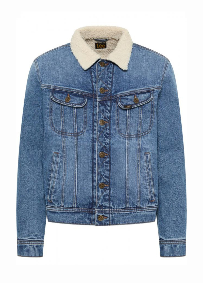 Mska Kurtka Dinsowa Lee Sherpa Jacket Medium Dark - LV50OQE33