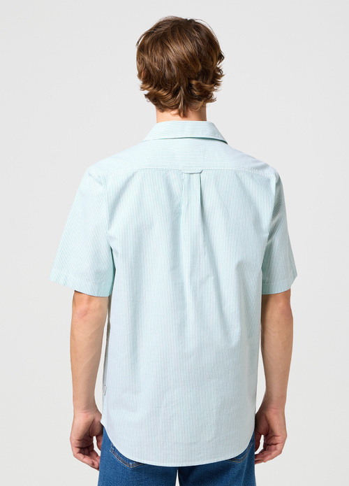 Wrangler® Short Sleeve One Pocket Shirt - Blue Stripe