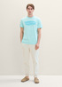 Meski T Shirt Tom Tailor T Shirt With A Text Print Caribbean Turquoise - 1040956-34921