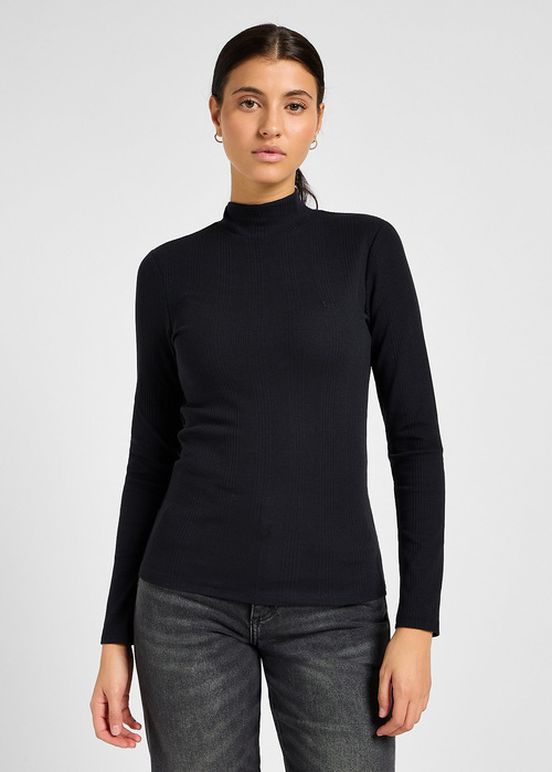Lee Ribbed Long Sleeve High Neck - Unionall Black 112355165 112355165