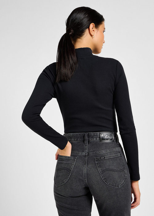 Koszulka Z Dugim Rkawem Lee Ribbed Long Sleeve High Neck Unionall Black - 112355165