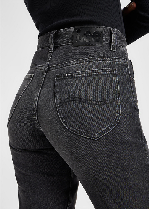 Damskie Spodnie Dzinsowe Lee Rider Classic Charred Black - 112355420