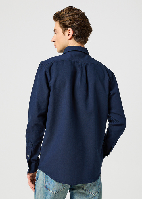 Meska Koszula Materialowe Wrangler Oxford Shirt Dark Navy Oo - 112357241