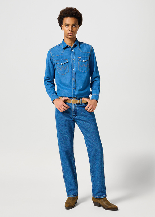 Damskie Spodnie Dzinsowe Wrangler 13mwz Cowboy Cut Stonewashed - 112358496