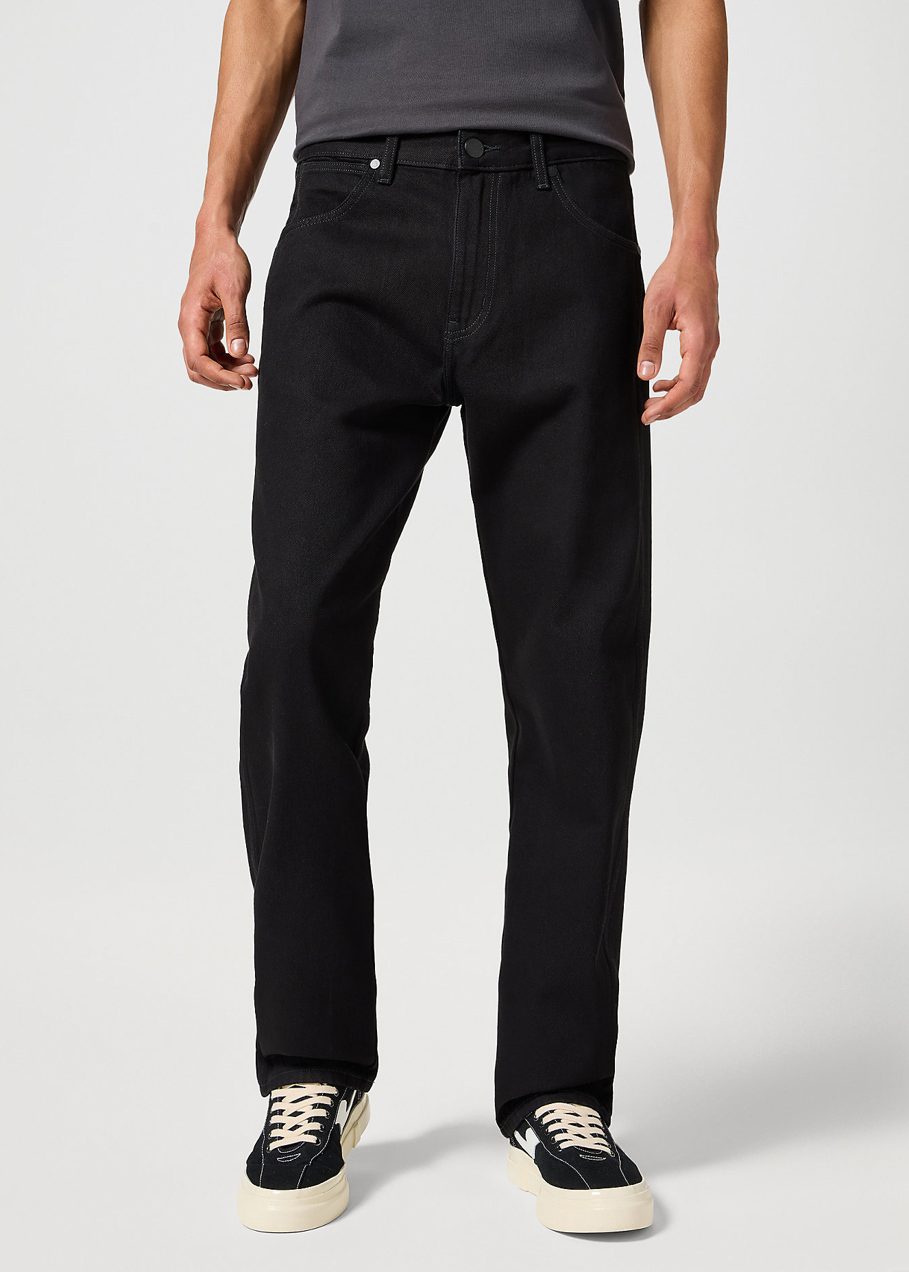 Meskie Spodnie Dzinsowe Wrangler Frontier Jet Wash - 112356828