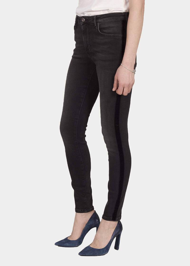 Damskie Spodnie Dzinsowe Mustang Mia Jeggings Denim Black - 1009316-4000-885