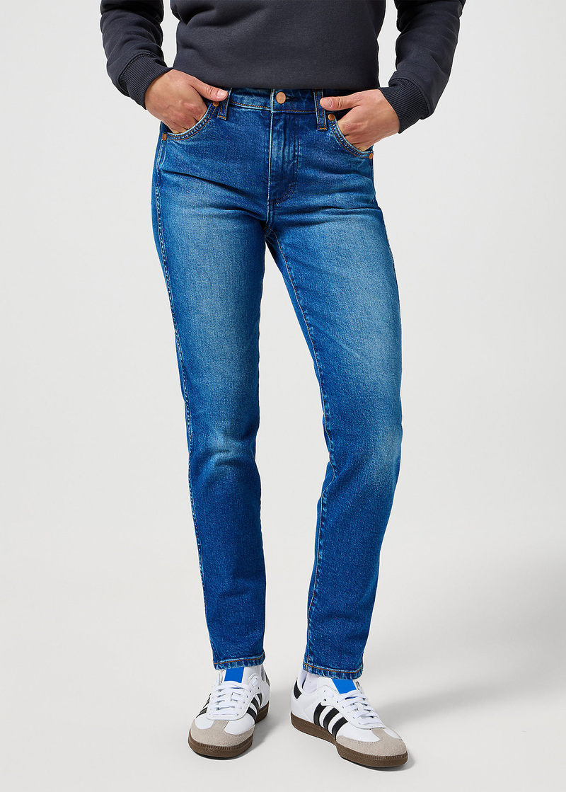 Damskie Spodnie Dinsowe Wrangler Piper Indigo Dusk - 112356405