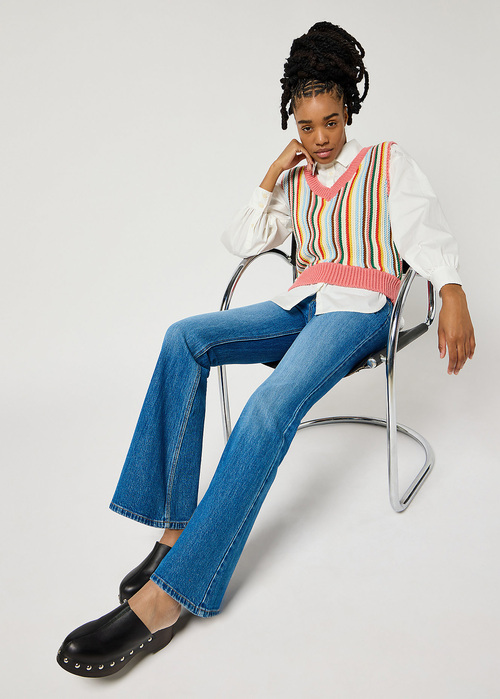 Damskie Spodnie Dzinsowe Wrangler Fierce Flare Jeans Meadow - 112356799