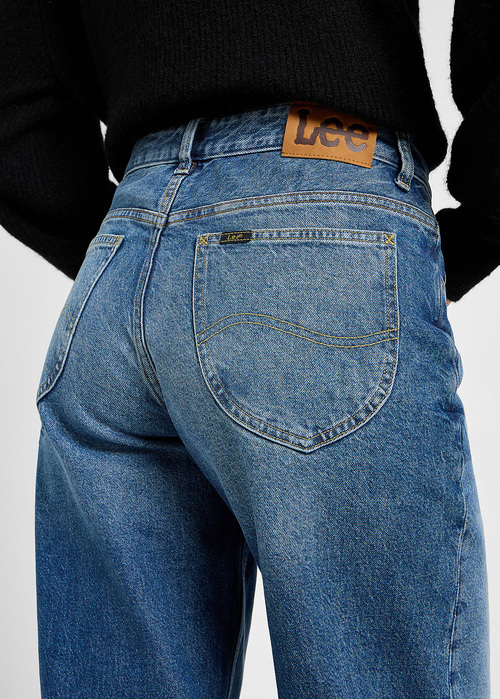 Damskie Spodnie Dinsowe Lee Loose Rider Blue Flame - 112355265