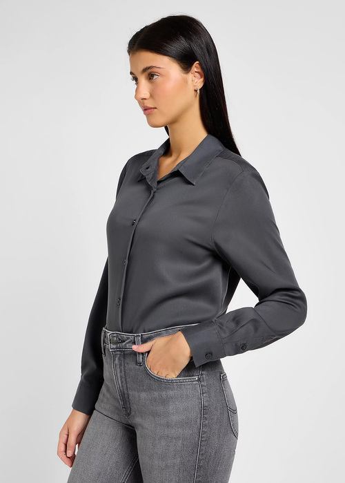 Damska Koszula Materiaowa Lee Pocketless Shirt Dark Muted Gray - 112355196