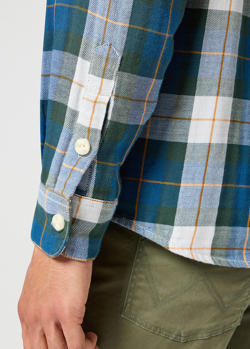 Meska Koszula Materialowe Wrangler Two Pocket Shirt Green - 112357974