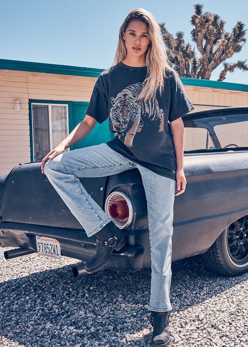 Damskie Spodnie Dzinsowe Wrangler Sunset Frosty Silver - 112356409