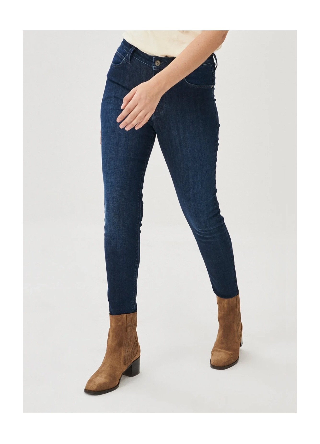 Damskie Spodnie Dzinsowe Lee Scarlett High Clean Wheaton - L626RKEX