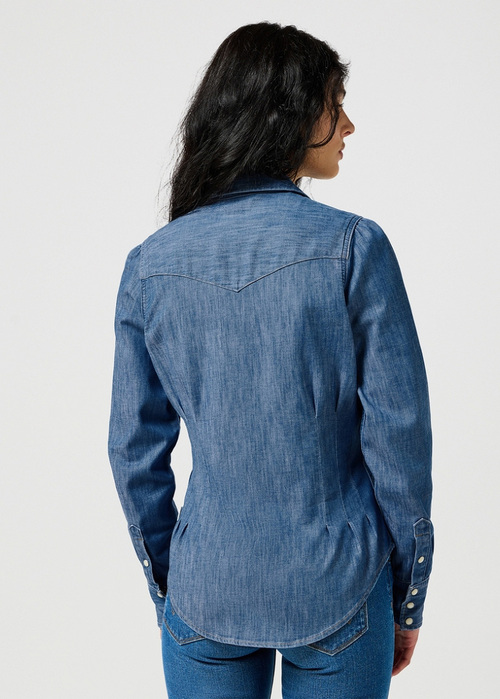 Damska Koszula Dinsowa Wrangler Slim Waisted Blouse Vintage Fade - 112356470