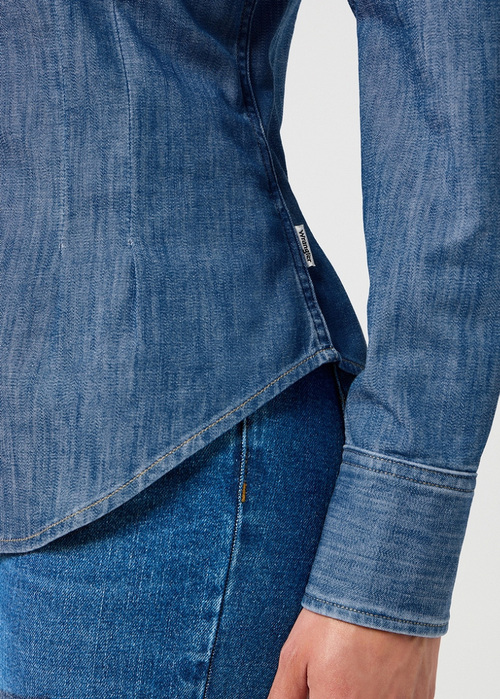 Damska Koszula Dzinsowa Wrangler Slim Waisted Blouse Vintage Fade - 112356470