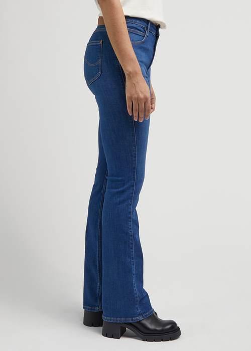 Damskie Spodnie Dzinsowe Lee Breese Boot Azure Wave - L31TGUD52