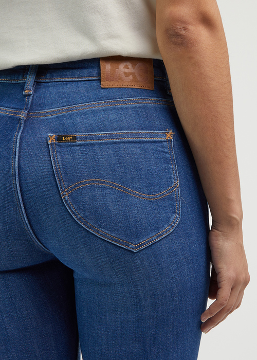 Damskie Spodnie Dzinsowe Lee Breese Boot Azure Wave - L31TGUD52