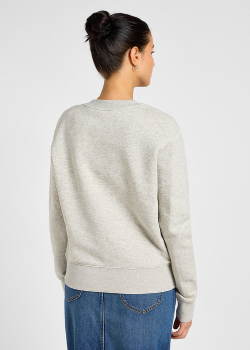 Damski Sweter Lee Long Sleeve Med Wobbly Tee Grey Heather - 112355188