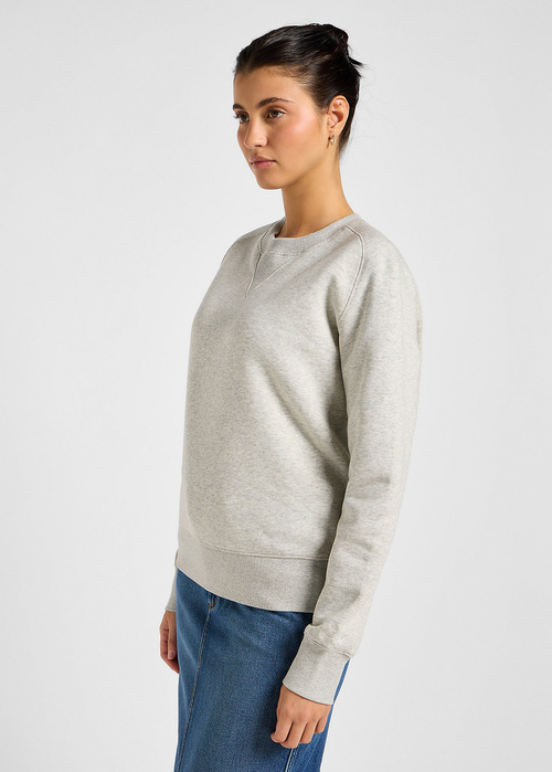Damski Sweter Lee Long Sleeve Med Wobbly Tee Grey Heather - 112355188