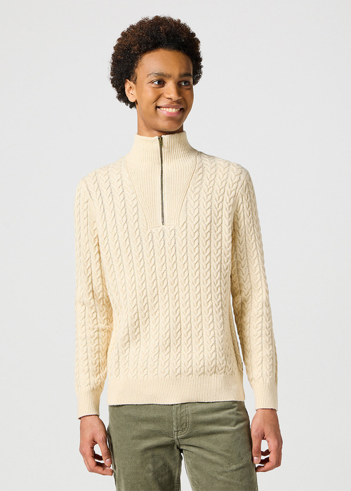 Wrangler Half Zip Knit - Ecru 112357290 112357290