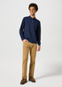 Meska Koszulka Polo Wrangler Long Sleeve Refined Polo Navy - 112357287