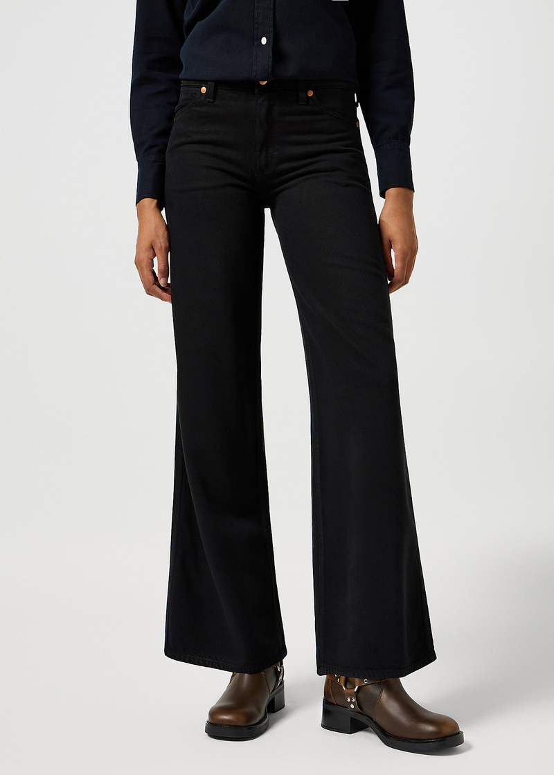 Damskie Spodnie Dinsowe Wrangler World Wide Midnight Ride - 112356420