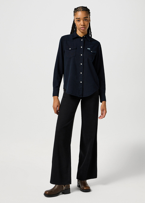 Damskie Spodnie Dinsowe Wrangler World Wide Midnight Ride - 112356420