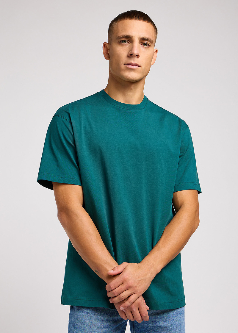 Meski T Shirt Lee Plain Loose Tee Evergreen - 112350757