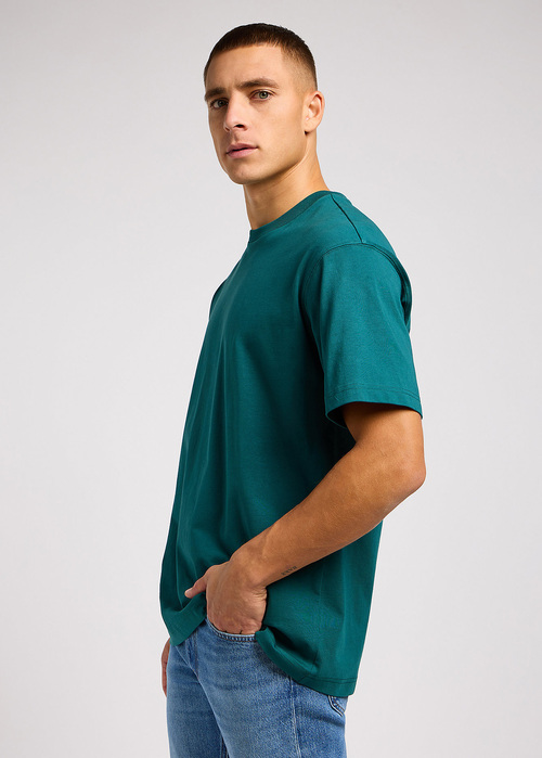 Meski T Shirt Lee Plain Loose Tee Evergreen - 112350757