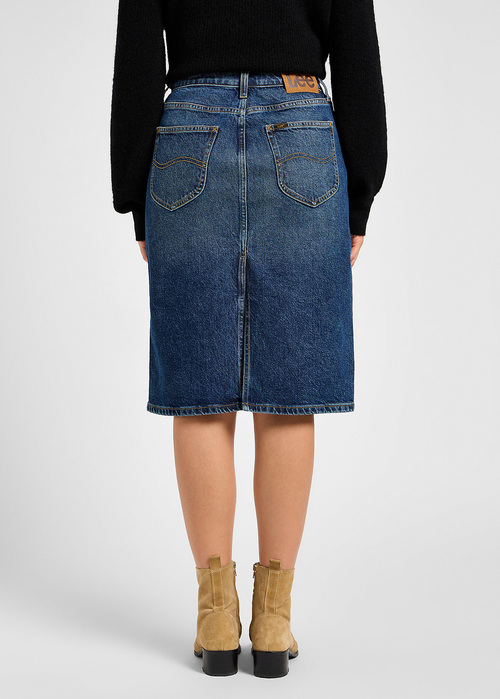 Spodnica Dzinsowa Lee Mid Skirt Dark Glamour - 112355270