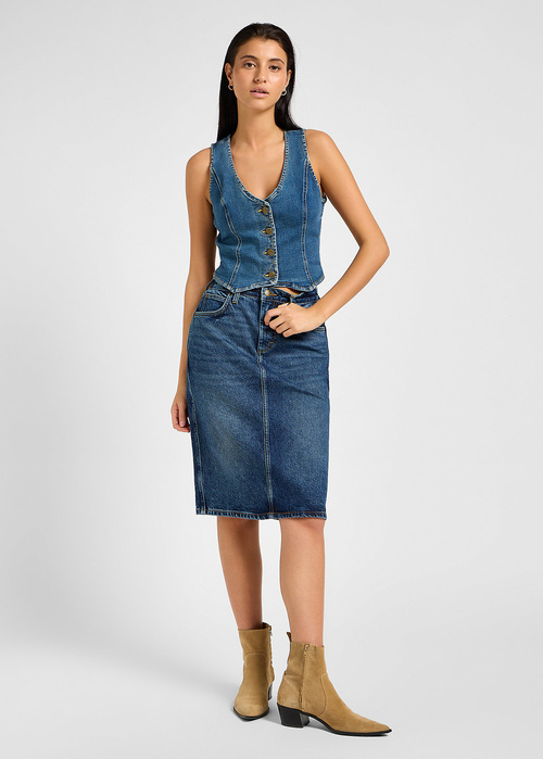 Spodnica Dzinsowa Lee Mid Skirt Dark Glamour - 112355270