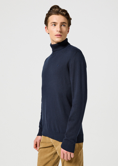 Meski Sweter Wrangler Turtleneck Dark Navy - 112357296