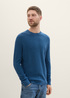 Tom Tailor Structured Crew Neck Sweater Dark Teal Melange - 1042453-36295 Tom Tailor Structured Crew Neck Sweater Dark Teal Melange - 1042453-36295