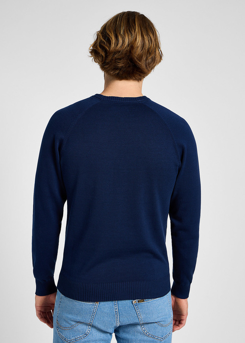 Meski Sweter Lee Clean Raglan Sweater True Navy - 112355671