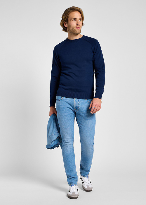 Meski Sweter Lee Clean Raglan Sweater True Navy - 112355671