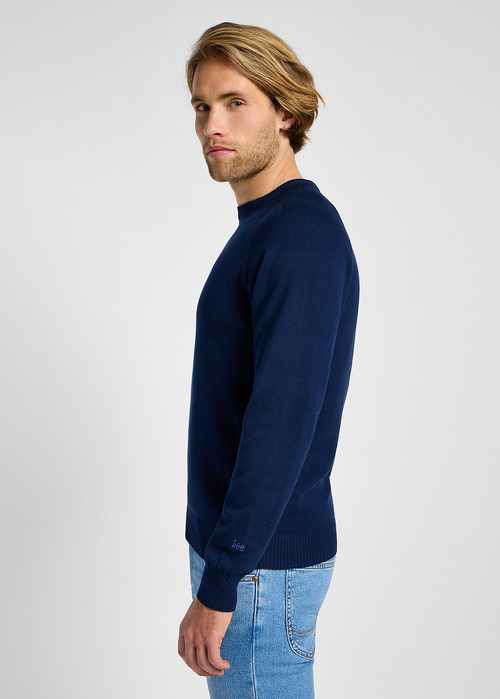 Meski Sweter Lee Clean Raglan Sweater True Navy - 112355671