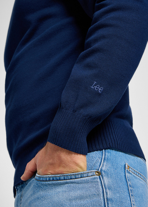 Meski Sweter Lee Clean Raglan Sweater True Navy - 112355671