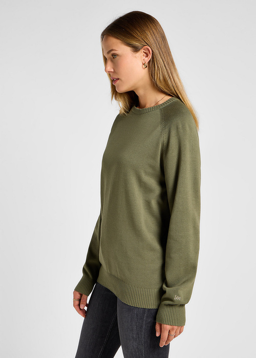 Meski Sweter Lee Clean Raglan Sweater Mercantile Green - 112355673