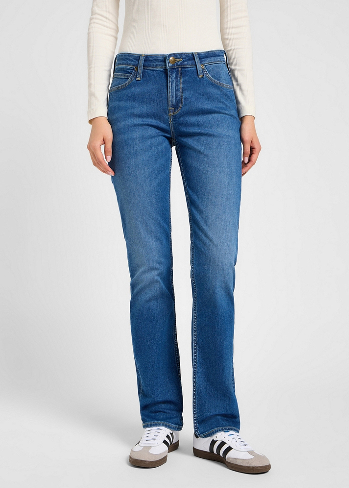 Damskie Spodnie Dinsowe Lee Marion Straight Mid Switch - 112355417