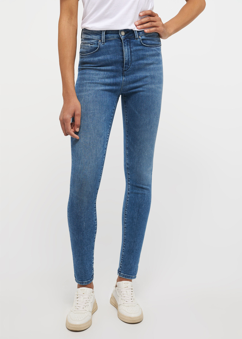 Damskie Spodnie Dzinsowe Mustang Jeans Georgia Super Skinny Denim Blue - 1013578-5000-682
