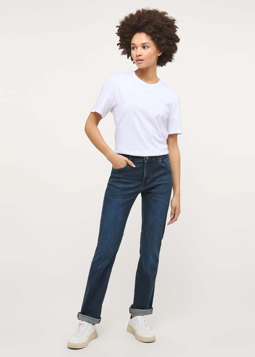 Damskie Spodnie Dinsowe Mustang Jeans Crosby Relaxed Straight Dark Denim - 1013593-5000-882