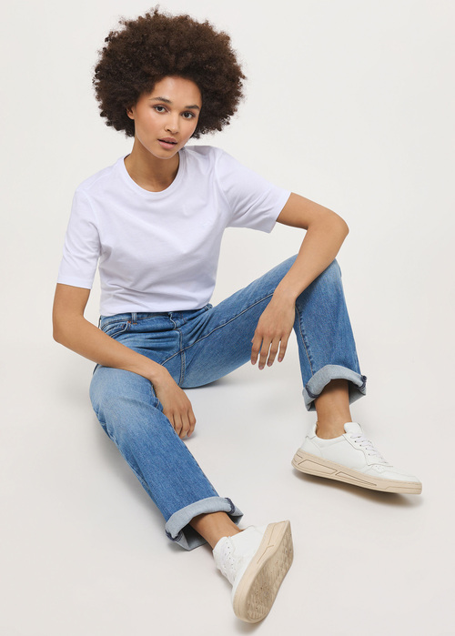 Damskie Spodnie Dzinsowe Mustang Jeans Crosby Relaxed Straight Denim Blue - 1013595-5000-402