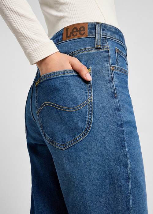 Damskie Spodnie Dzinsowe Lee Carol Mid Stream - 112355542