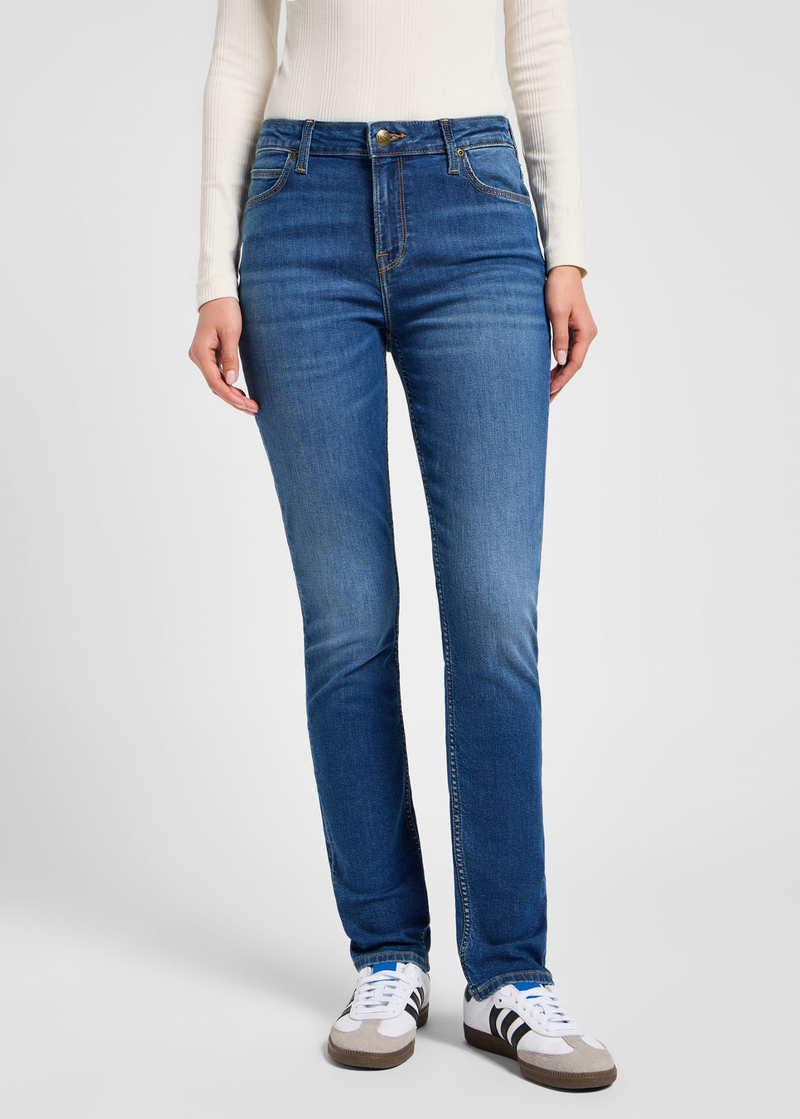 Damskie Spodnie Dzinsowe Lee Elly Dark Twist - 112355553