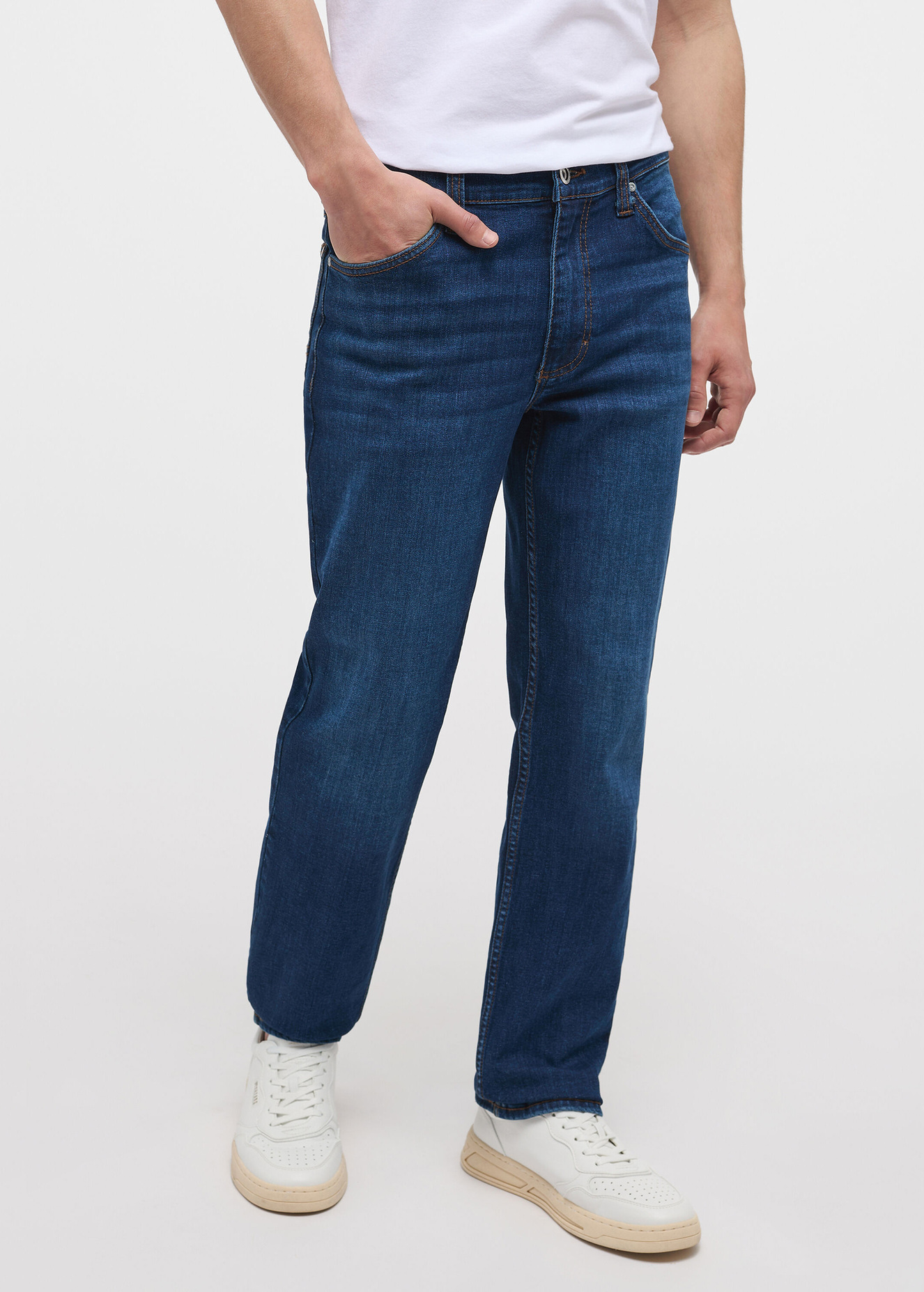 Meskie Spodnie Dzinsowe Mustang Jeans Tramper Straight Denim Blue - 1013715-5000-843