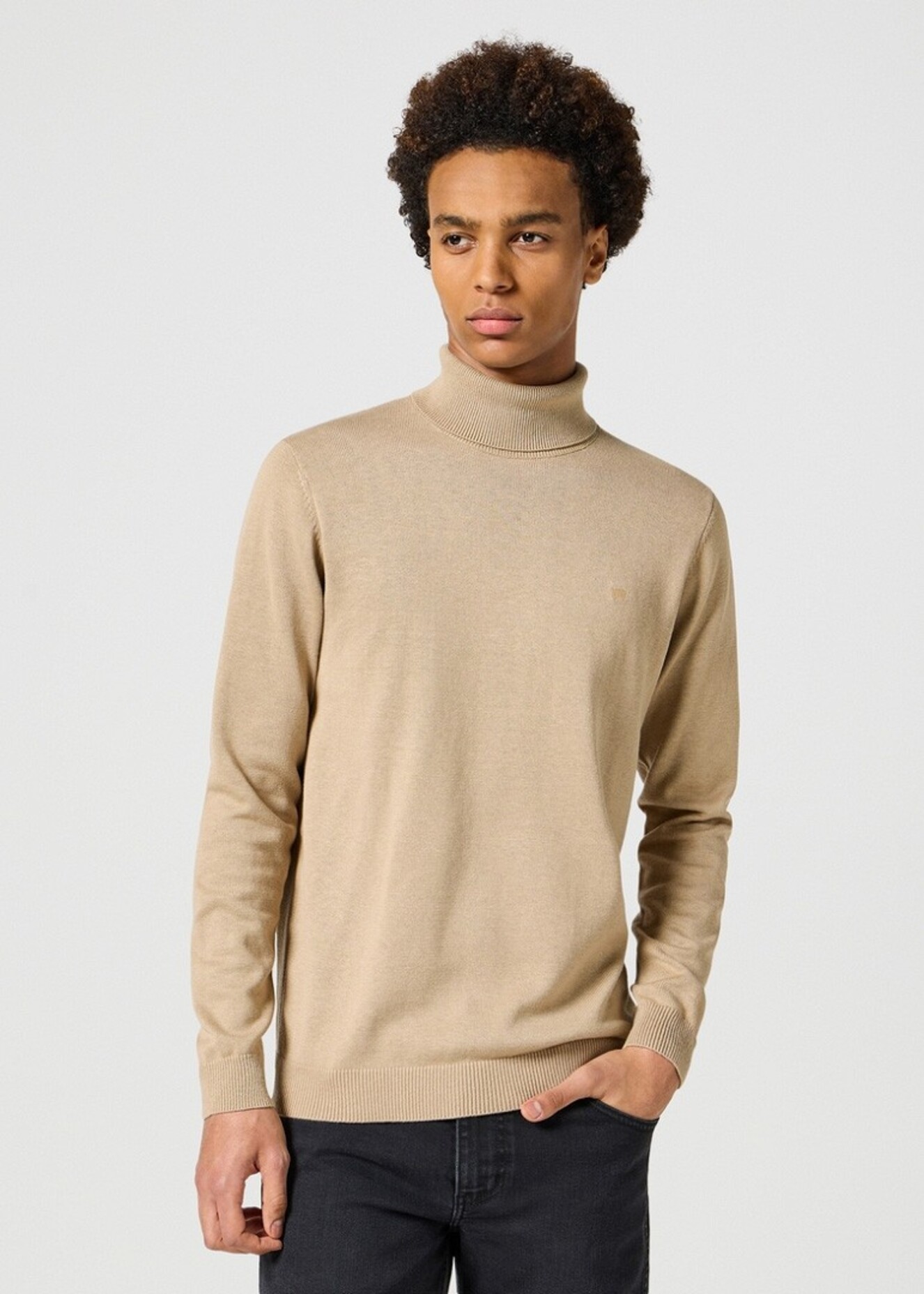 Meski Sweter Wrangler Turtleneck Chinchilla - 112356773
